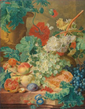  Huysum Canvas - Still Life with Flowers and Fruit 3 Jan van Huysum